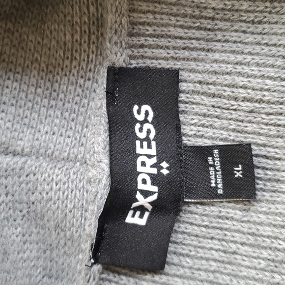 NWOT EXPRESS GRAY 100% Men's cardigan sweater XL reg 2 buttons - Picture 4 of 10